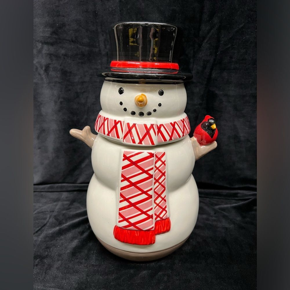 North Pole snowman Christmas cookie jar